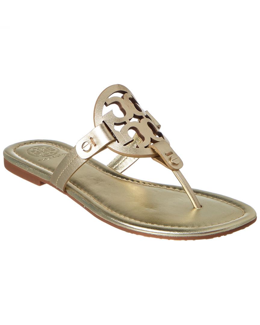 Tory Burch Miller Leather Sandal in Gold (Metallic) - Save 3% - Lyst