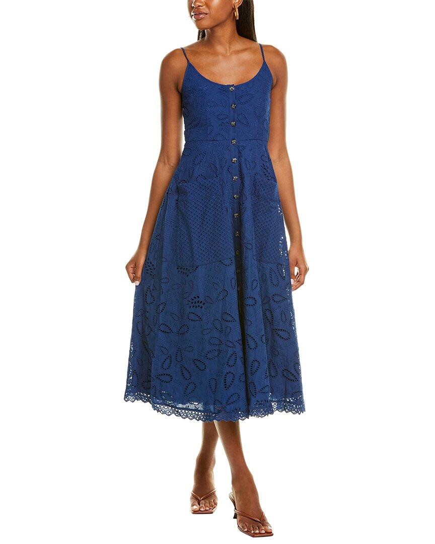 Saloni Cotton Fara Shirtdress in Blue 