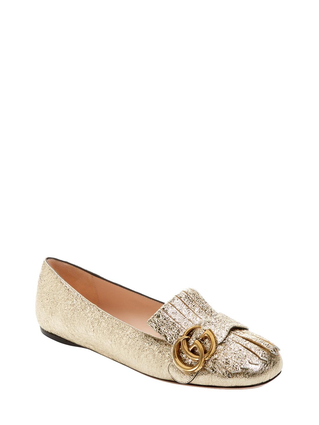Gucci Leather Marmont Ballerina Flat in 