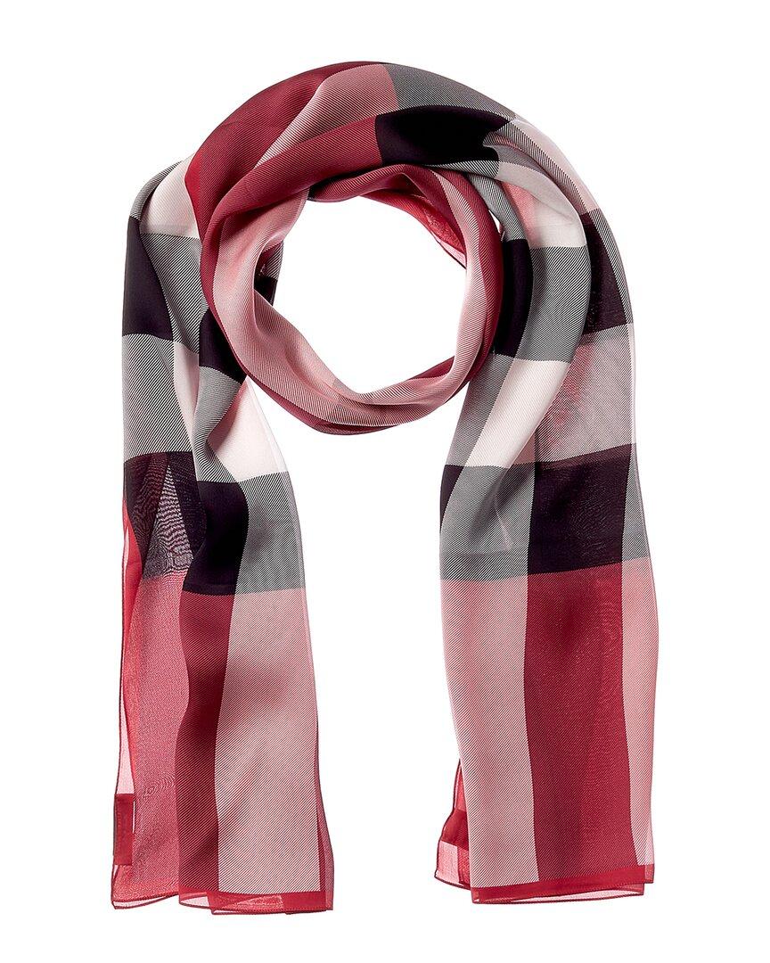 Burberry Lightweight Check Silk Scarf in Fuchsia Pink (Pink) | Lyst