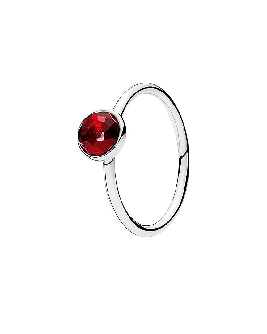 PANDORA Silver & Ruby July Ring in White | Lyst