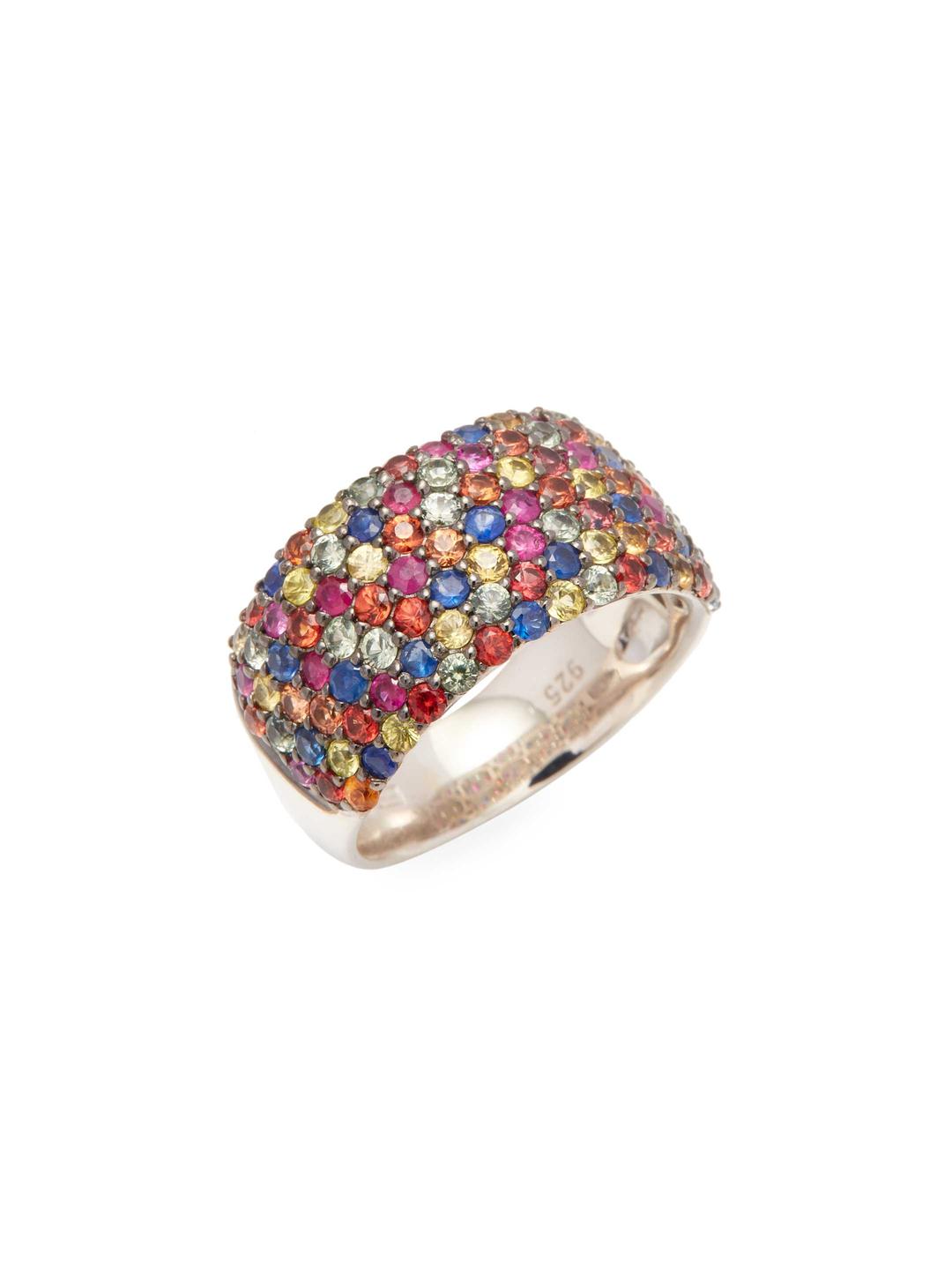 Color Stone Birthstone Ring DSL Details about   Diamond & Sapphire Ring Set In Sterling Silver