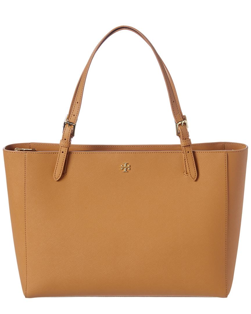 Tory Burch Emerson Large Leather Buckle Tote in Brown | Lyst UK
