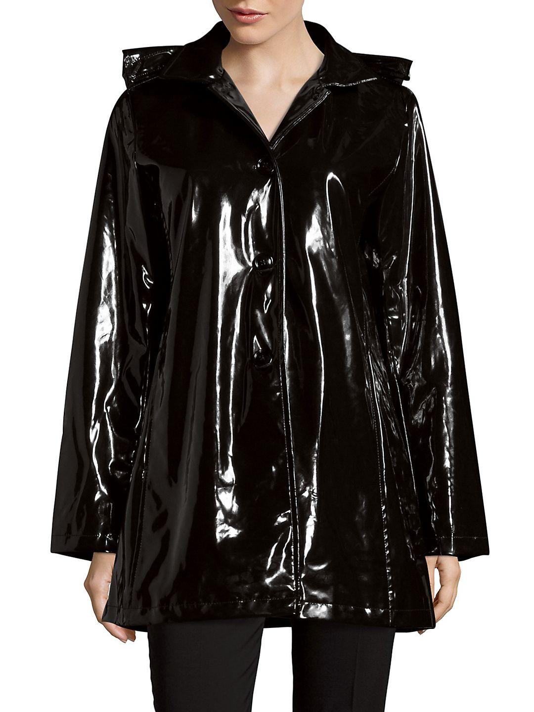 Jane Post Princess Raincoat With Detachable Hood in Black | Lyst