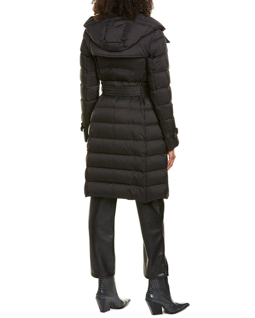 Burberry Double-breasted Down Coat in Black | Lyst