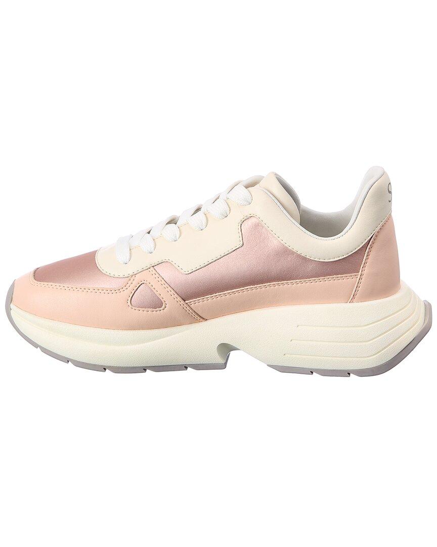 Stuart Weitzman Willow Runner Leather Sneaker in Pink - Save 1% | Lyst