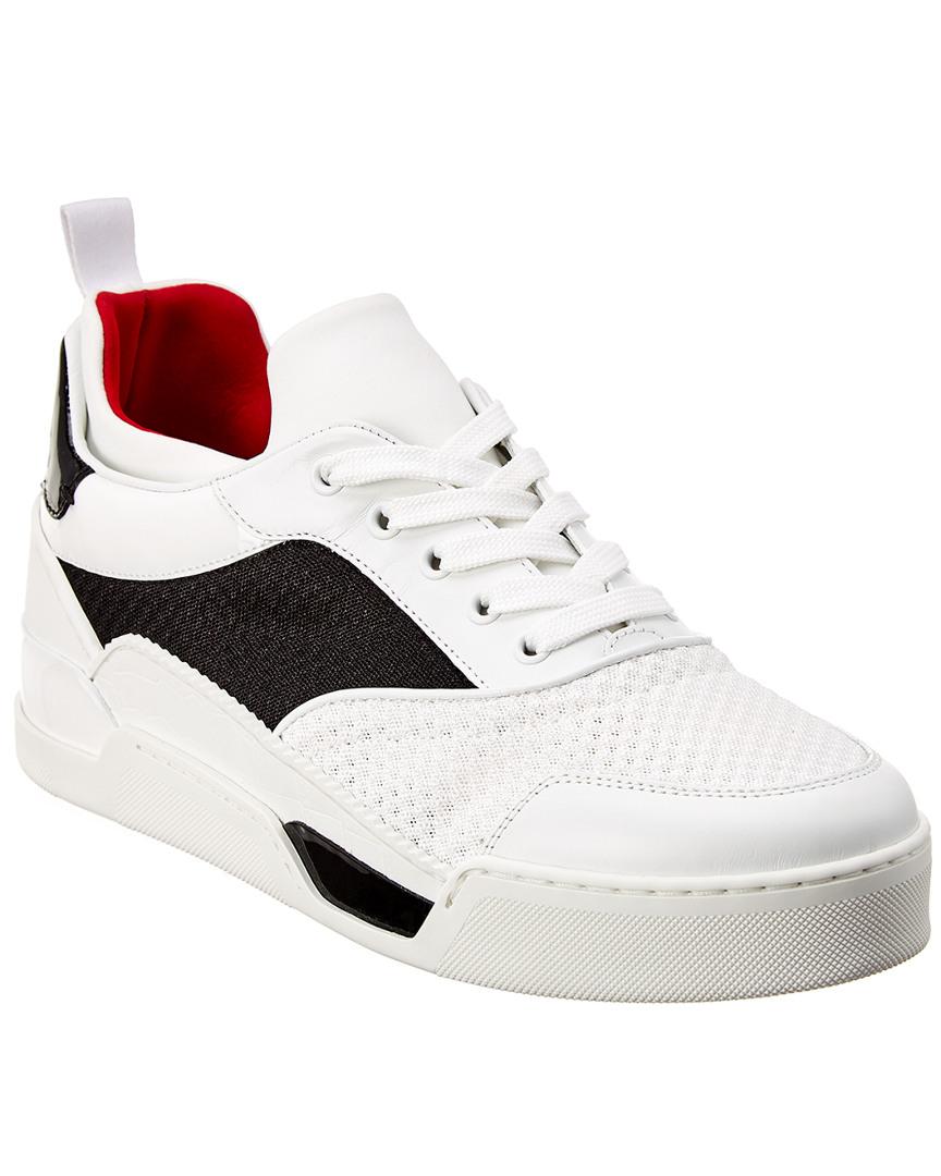 Christian Louboutin Aurelien Low-top Leather And Neoprene Trainers in White  for Men | Lyst