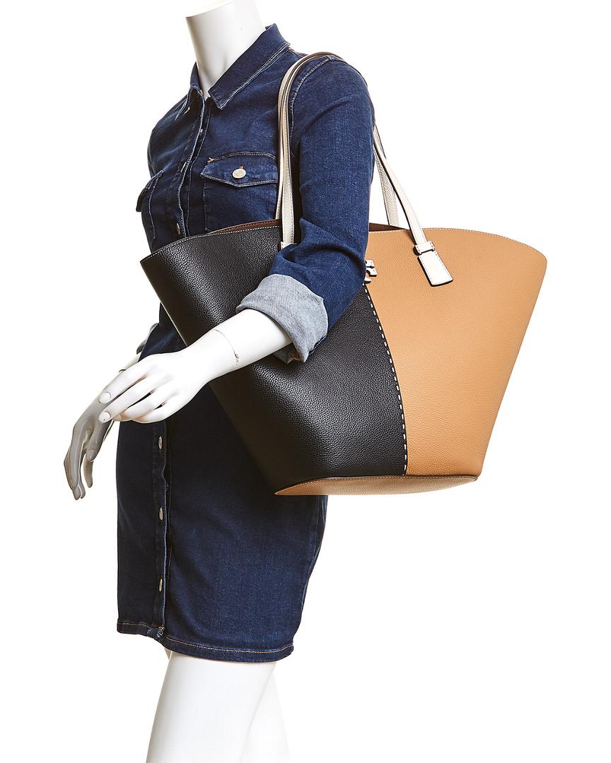 Tory burch mcgraw 2025 color block shopper tote