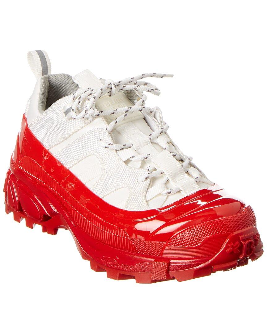 Burberry Synthetic Nylon And Suede Arthur Sneakers in White/Red 