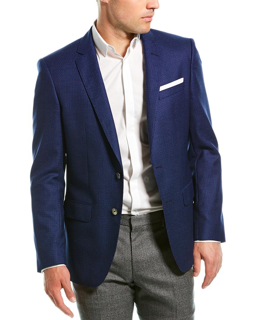 BOSS by HUGO BOSS Wool Hutsons Large Birdseye Slim Fit Sport Coat in Dark  Blue (Blue) for Men | Lyst