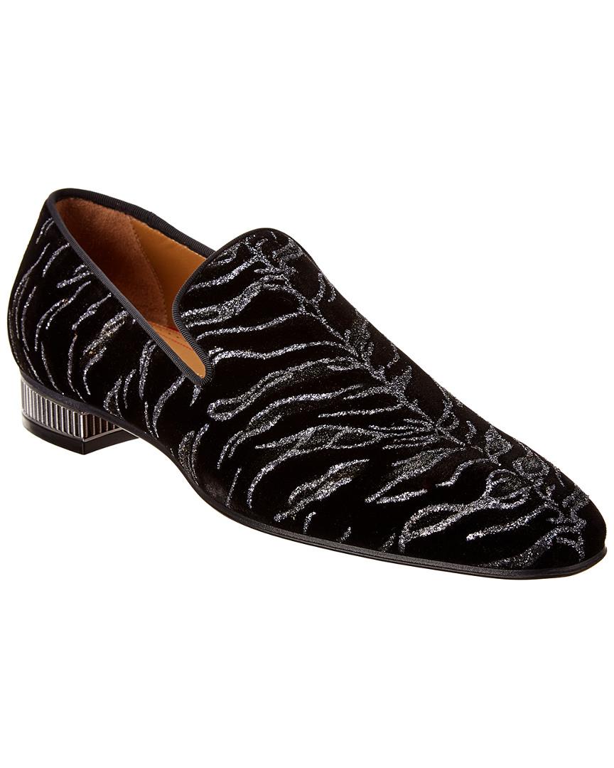 Louboutin Velvet Loafer in Black Men - Lyst