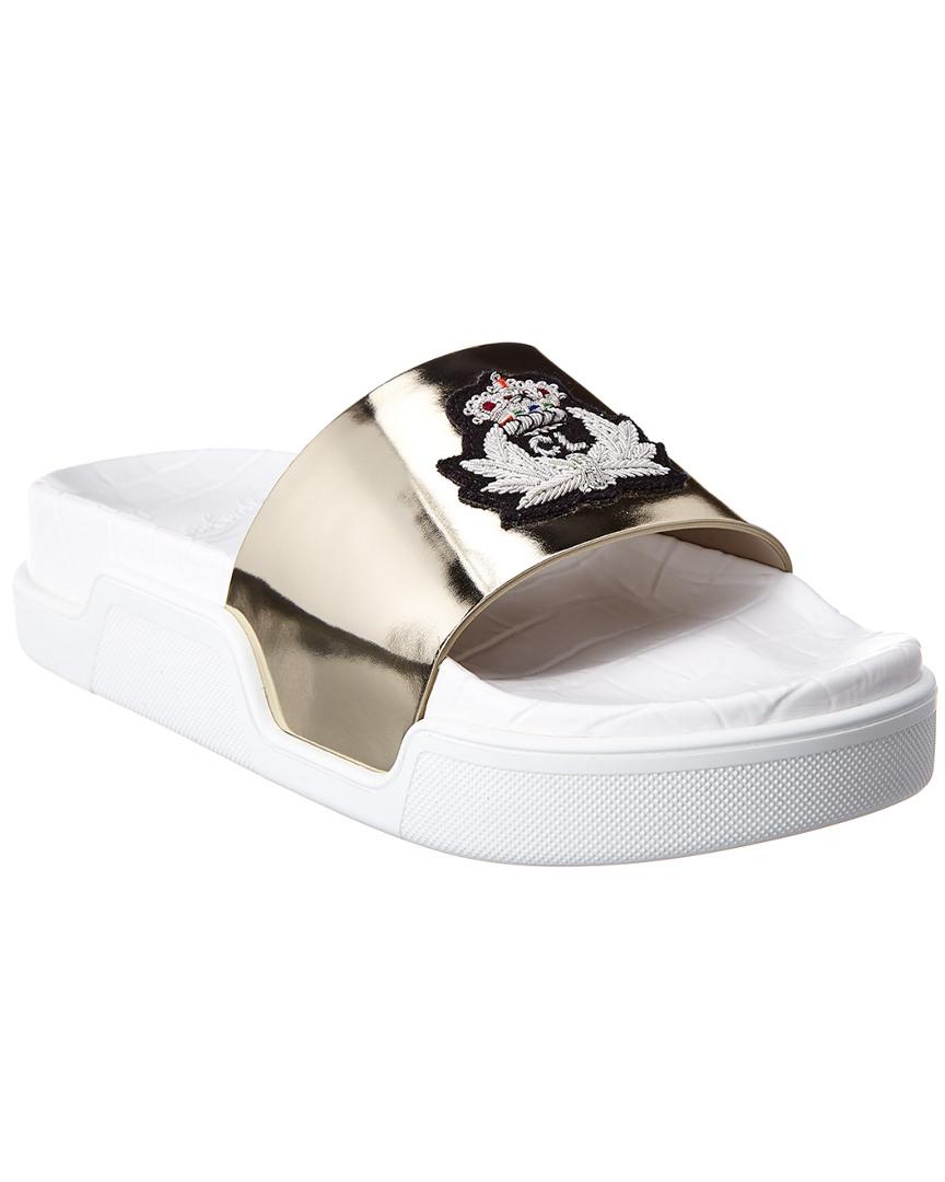 Christian Louboutin Pool Beau Donna Slide in White | Lyst