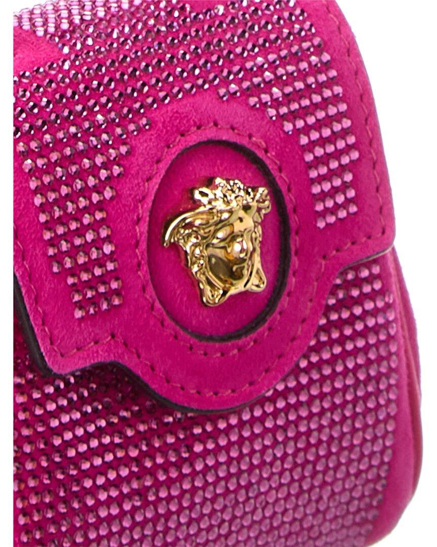 NEW $1,575 VERSACE Pink Leather LA MEDUSA LOGO Crossbody BAG 1L59V