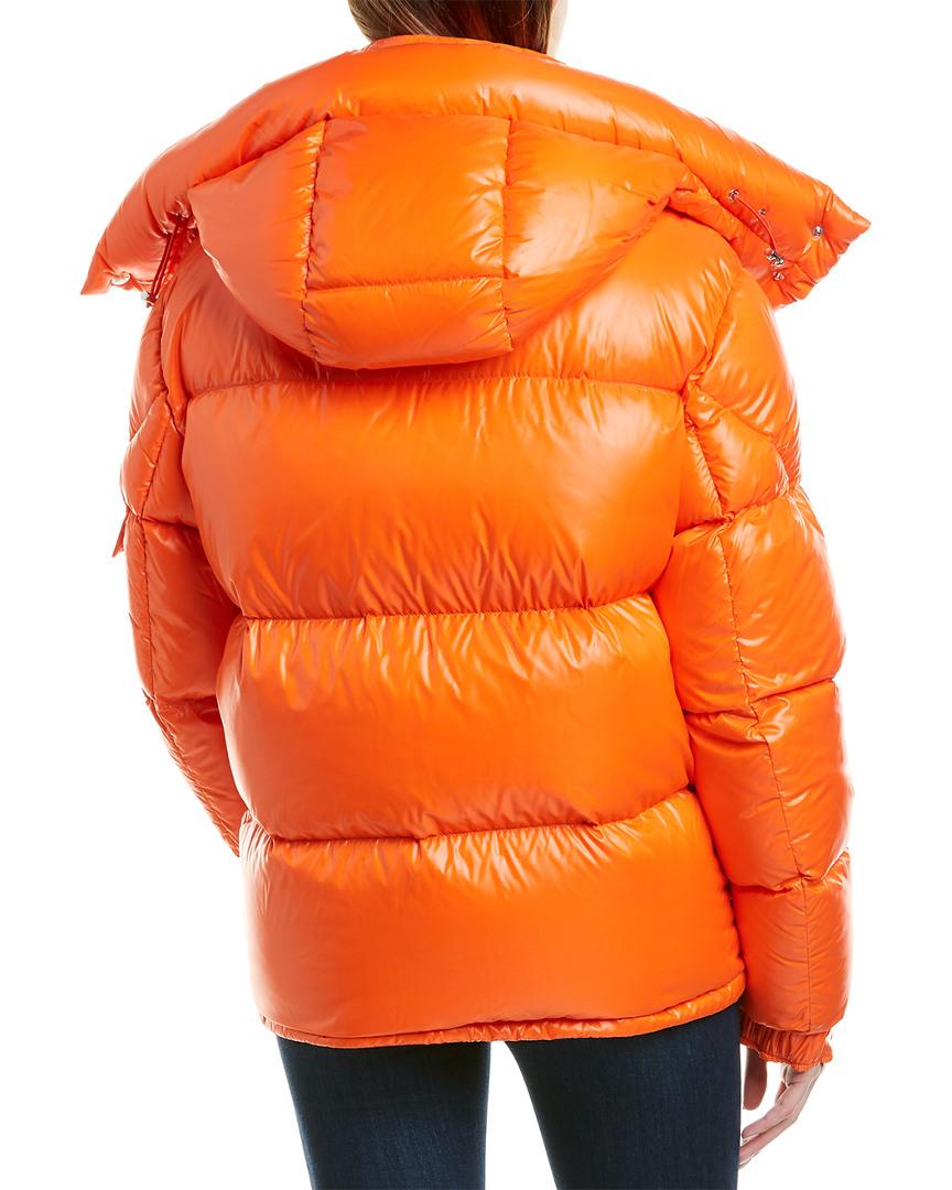 Moncler Synthetic Wilson Short Down Coat in Orange - Lyst