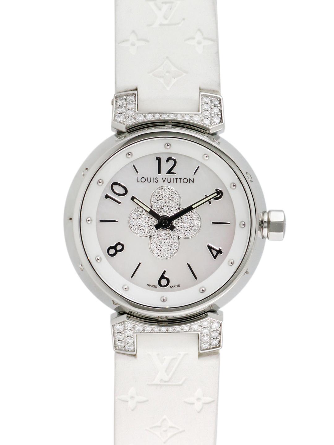 Louis Vuitton Rubber Vintage Tambour Forever Watch, 27mm in White - Lyst
