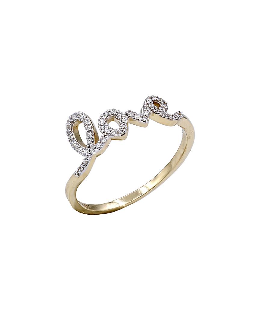 Diana M. Jewels . Fine Jewelry 14k 0.11 Ct. Tw. Diamond Love Ring in ...