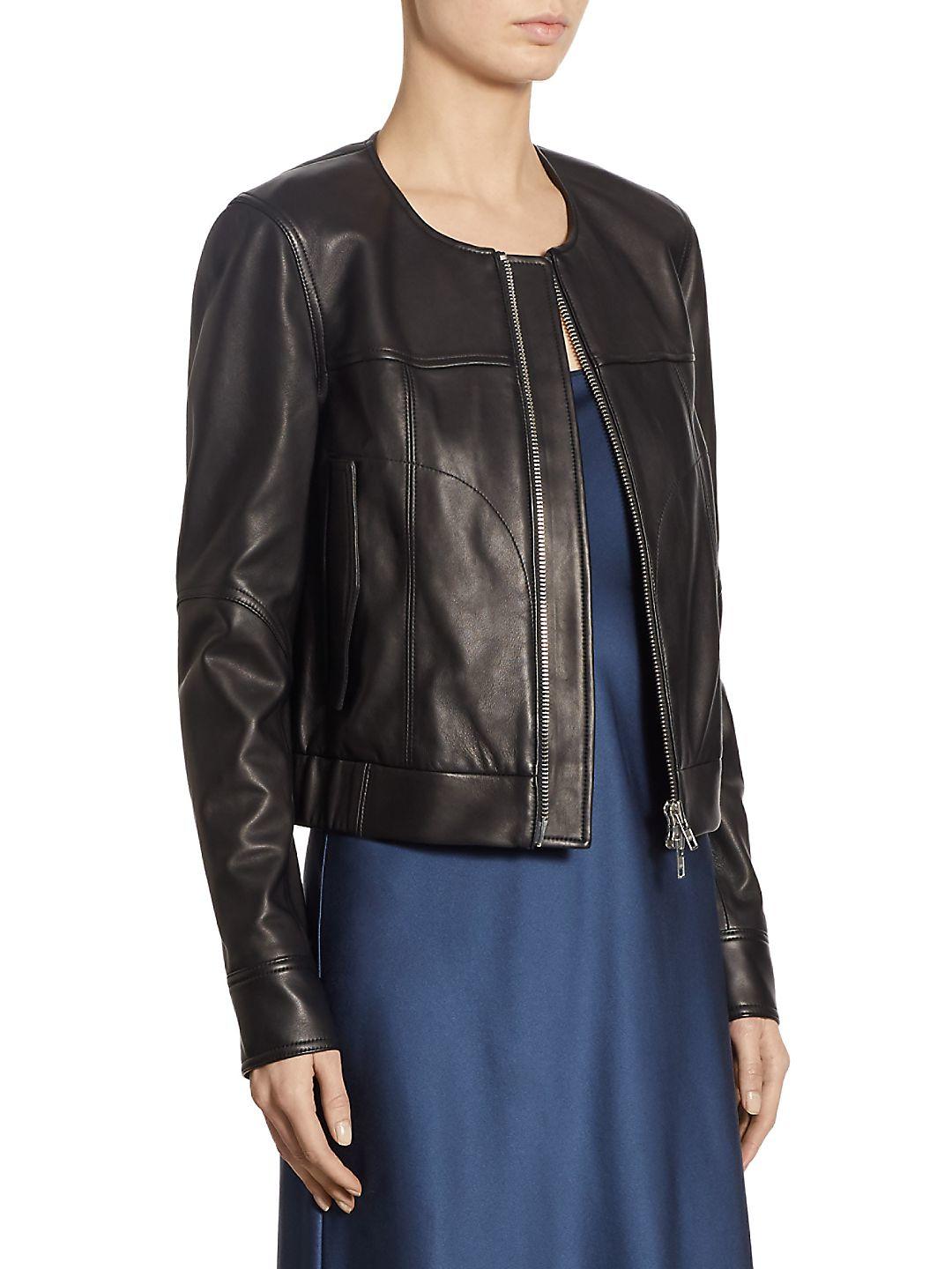 Theory Onorelle Leather Jacket In Black Lyst