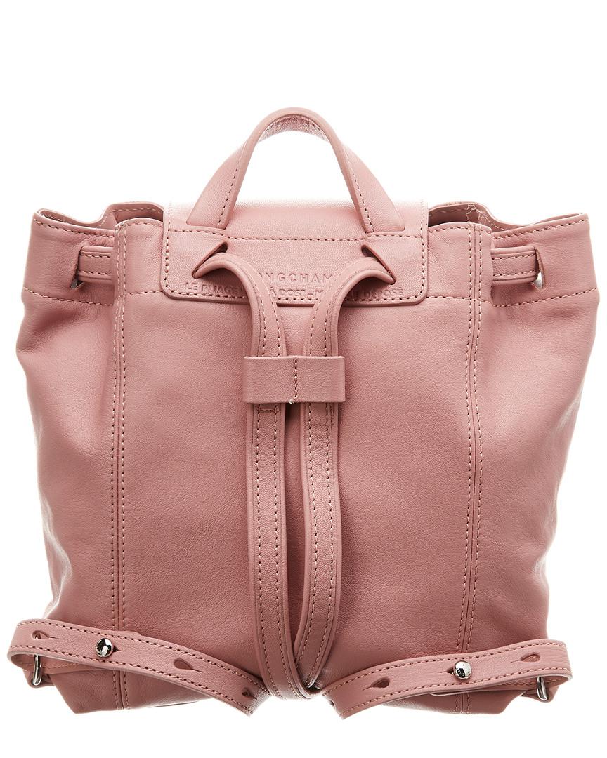 longchamp le pliage leather backpack