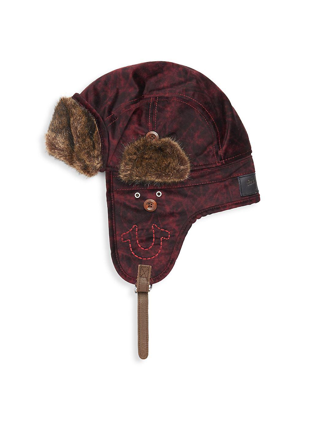 Faux Fur-trimmed Aviator Hat for Men 
