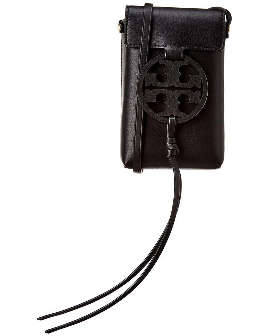 Tory Burch Leather Miller Phone Crossbody in Black | Lyst