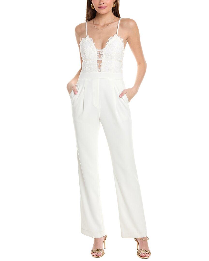 Reiss Cora Lace Top Jumpsuit in White | Lyst UK