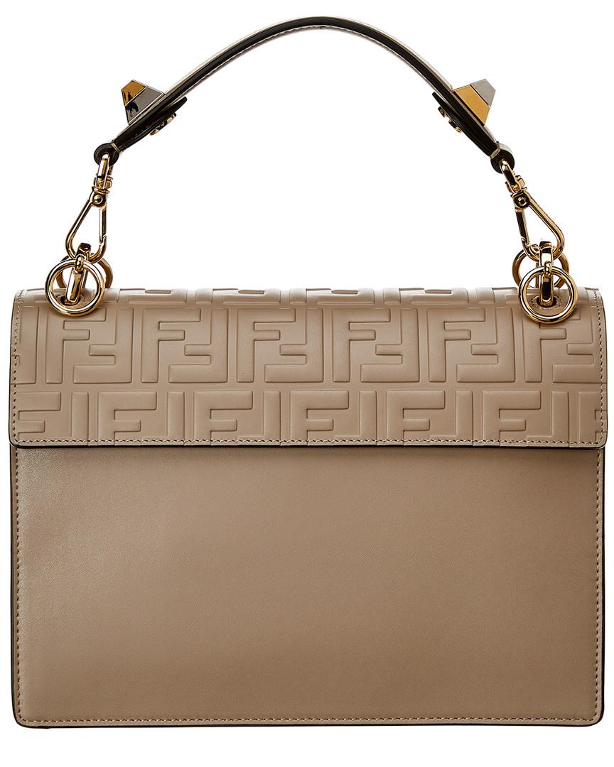 fendi kan i ff embossed shoulder bag