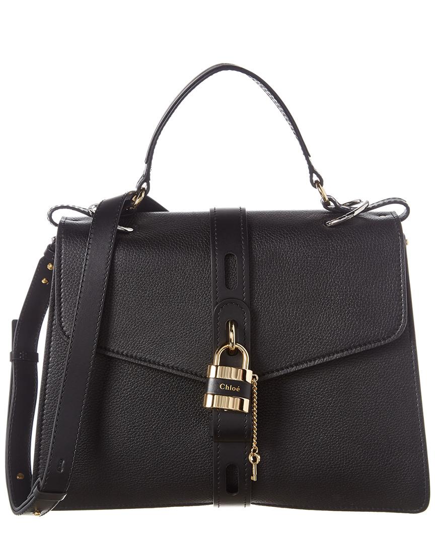 Chloé Aby Small Leather Shoulder Bag in Black - Lyst