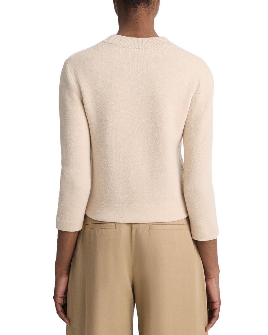 Vince Shrunken Snap Wool Blend Cardigan in Natural Lyst UK
