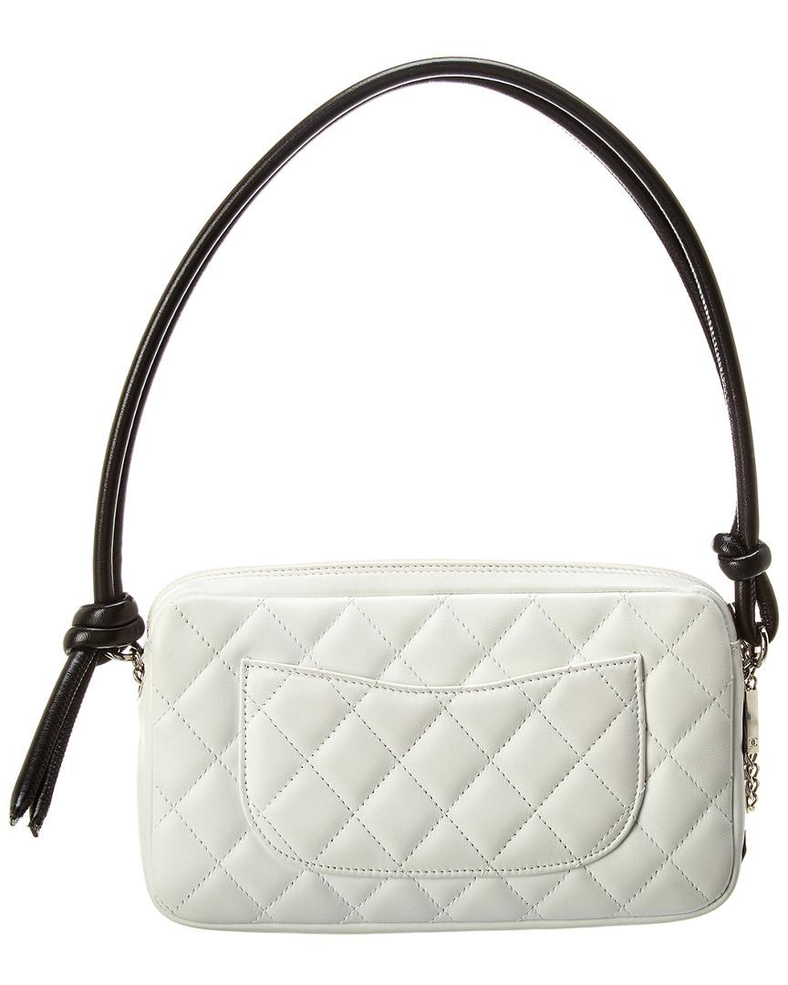 Chanel White Quilted Leather Ligne Cambon Pochette Chanel | The Luxury  Closet