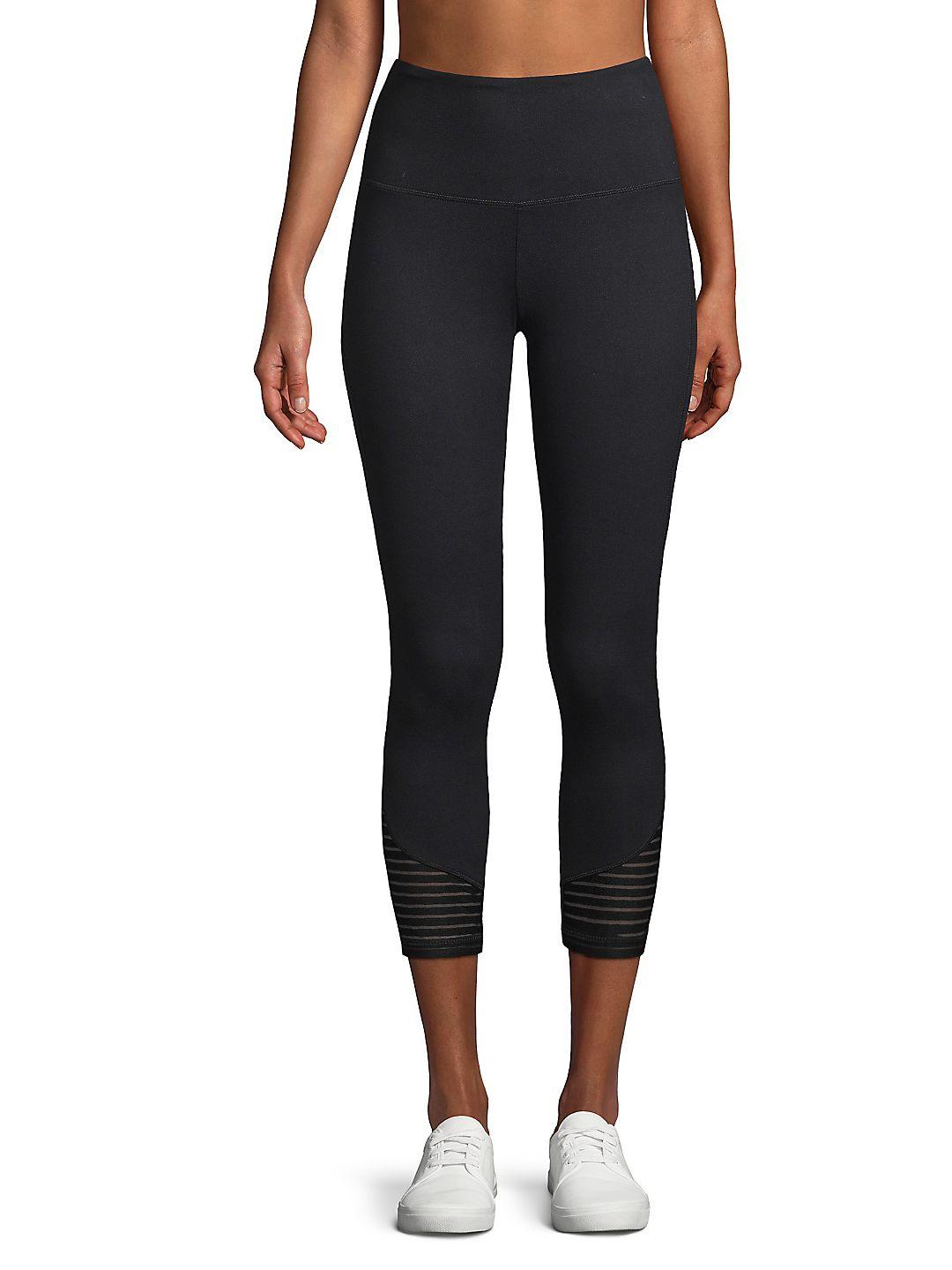 Balance Collection Synthetic Addison Stripepaneled Midcalf Leggings