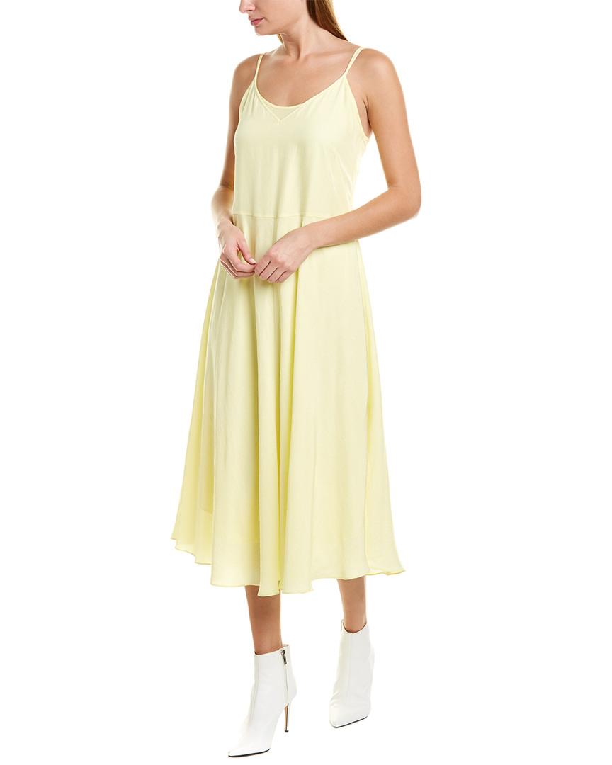 Vince Double Layer Midi Dress in Yellow 