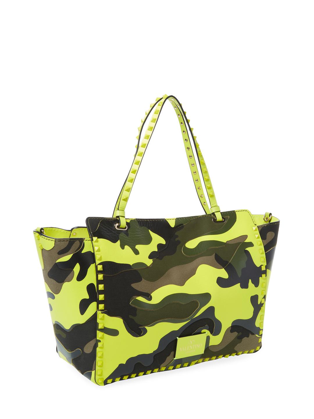 camo leather tote