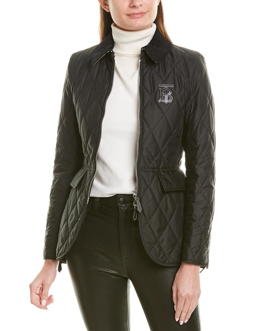 Burberry Tb Logo Quilted Nylon Jacket in Black | Lyst
