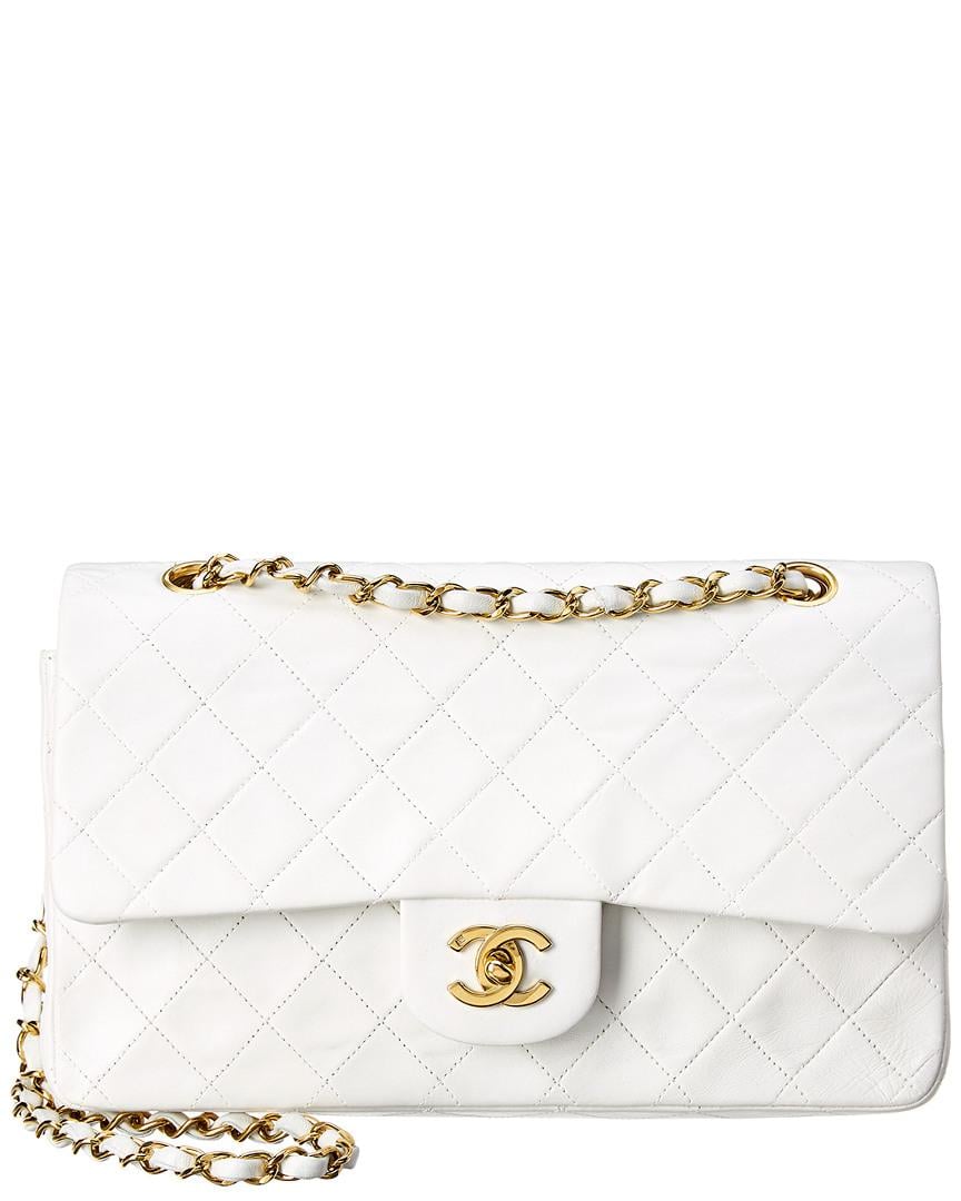 Chanel White Quilted Caviar Medium Classic Double Flap Light Gold Hardware  Available For Immediate Sale At Sothebys