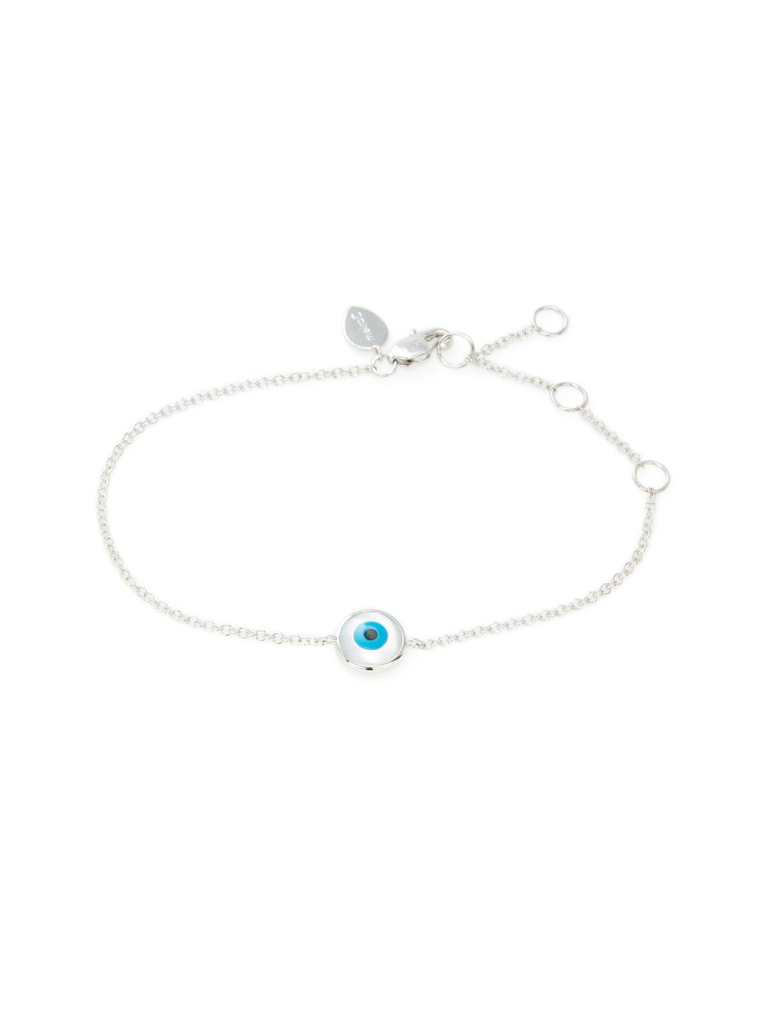 14k White Gold 0 02 Total Ct Diamond Evil Eye Bracelet 14k White Gold 0 02 Total Ct Diamond Evil Eye Bracelet