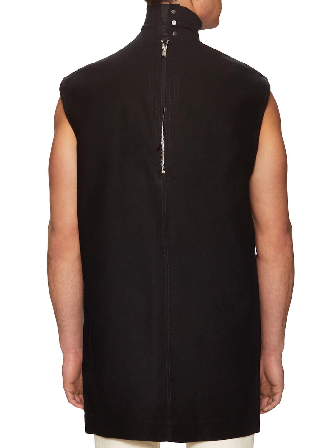 Rick Owens Cotton Turtleneck Zip Back Sleeveless Top in Black for Men