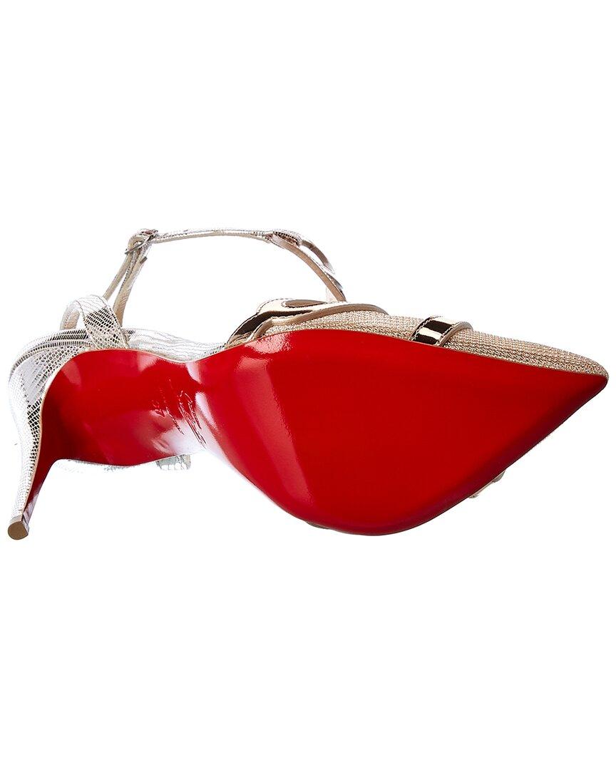 christian louboutin double l metallic red sole pumps