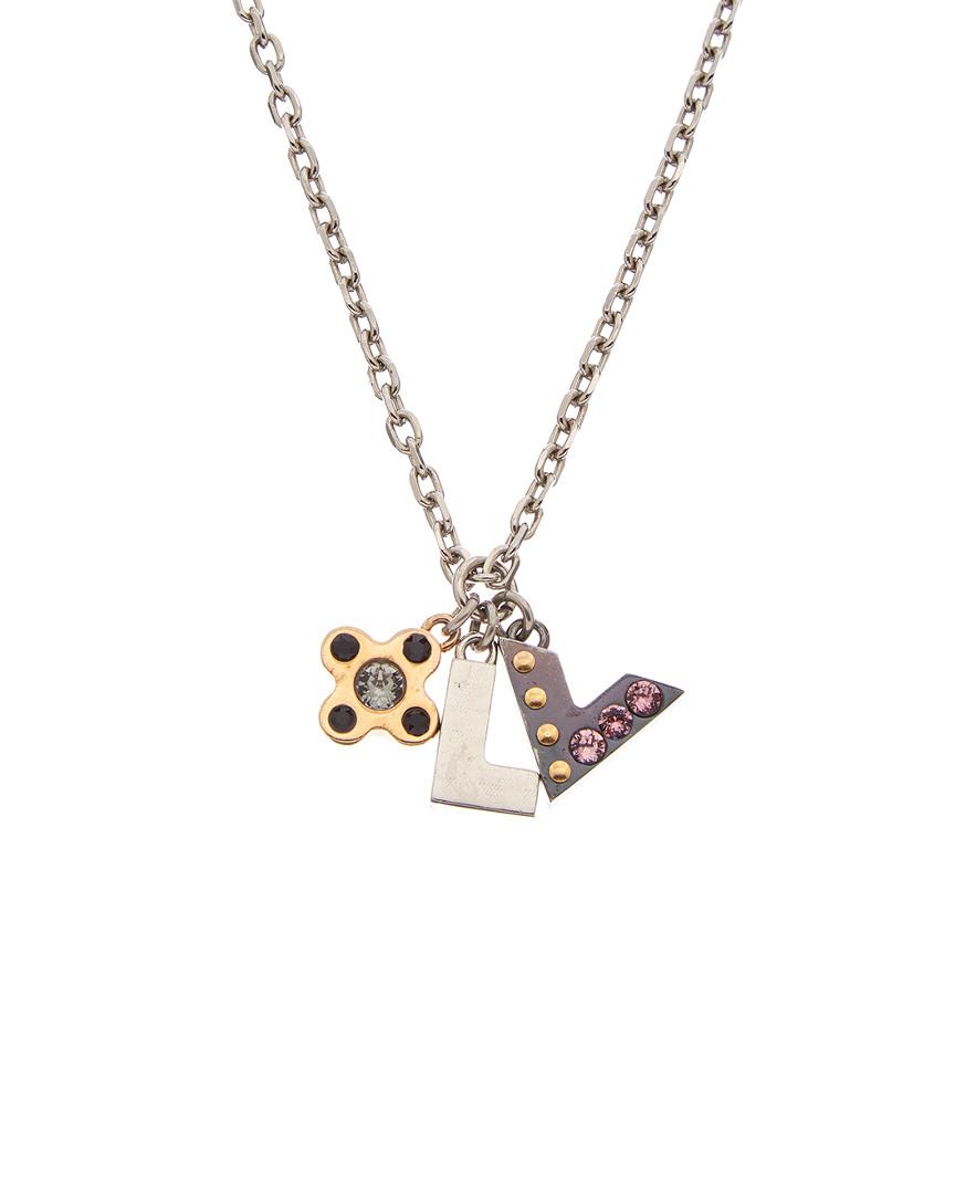 Louis Vuitton Silver-tone & Crystal Love Letters Pendant Necklace in Metallic - Lyst