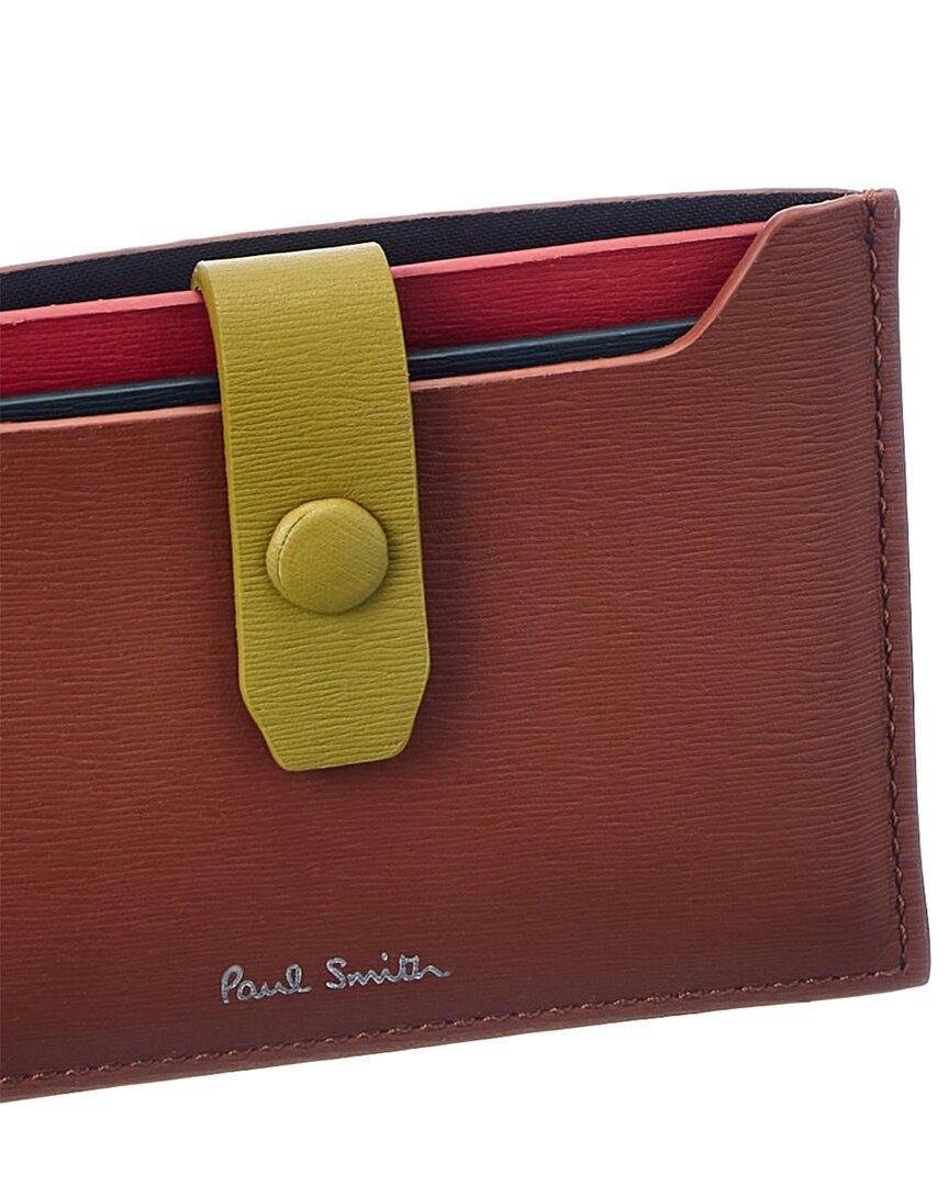 Paul Smith Pull Out Leather Card Holder in Orange | Lyst