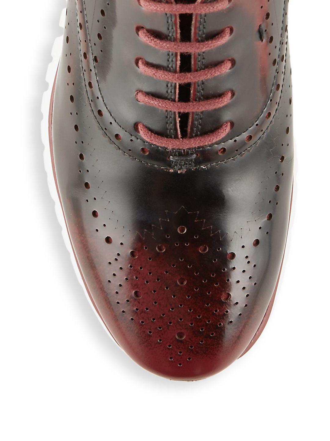 Cole Haan Zerogrand Wingtip Oxford Sneakers in Burgundy (Brown) for Men - Lyst