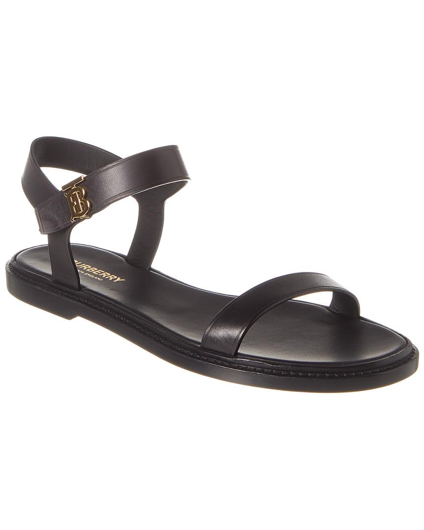 monogram motif leather sandals