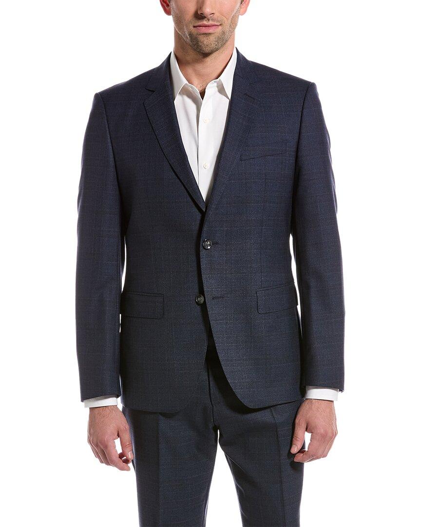 BOSS by HUGO BOSS Plain Check Slim Fit Wool Suit With Pleated Pant in