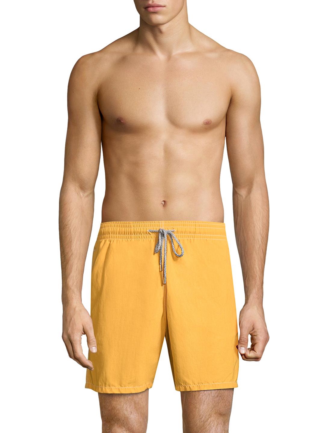 mustard yellow swim trunks