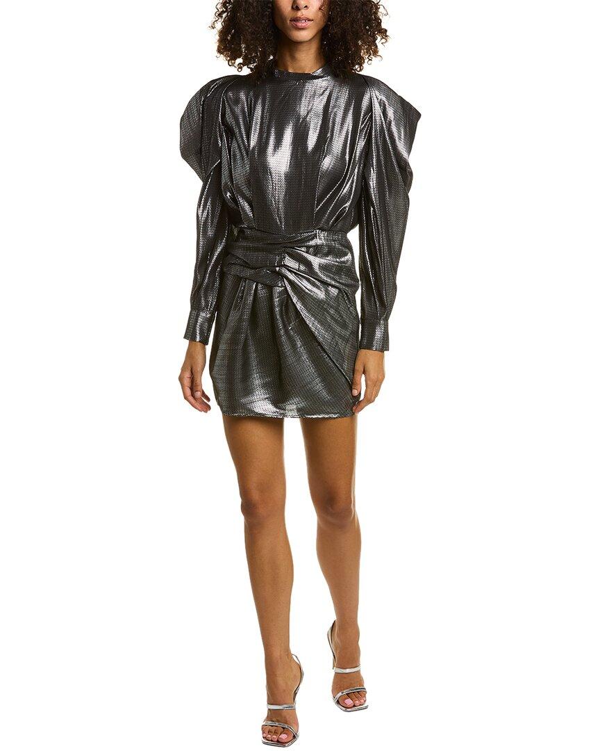 chinese dress ladies IRO Black Stepy Leather-Trimmed Stretch-Dress Size F 36 UK 8 US 4 S Sm   Afashionistastore
