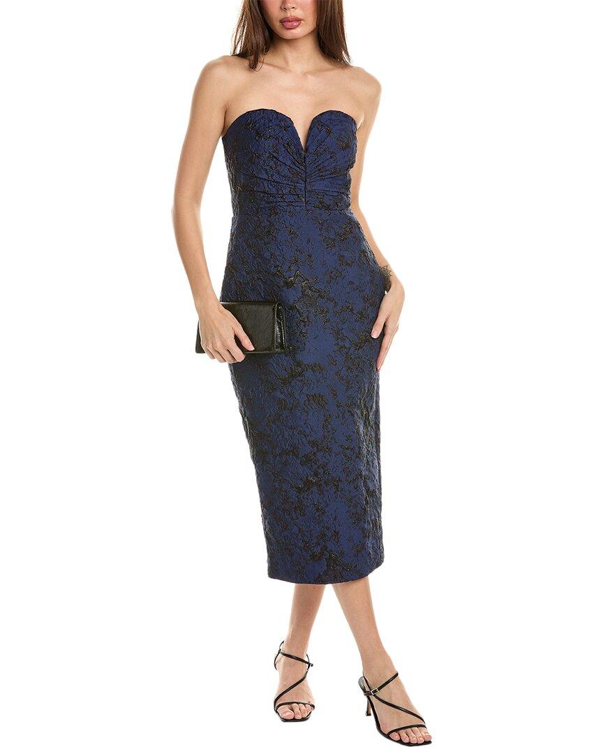 ML Monique Lhuillier Cora Jacquard Midi Dress in Blue | Lyst