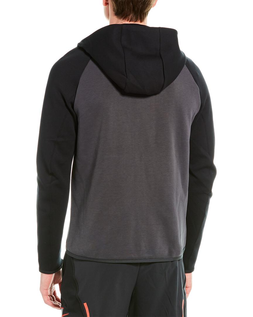 Nike Tech Fleece full-zip color block hoodie in dusty pink/light brown