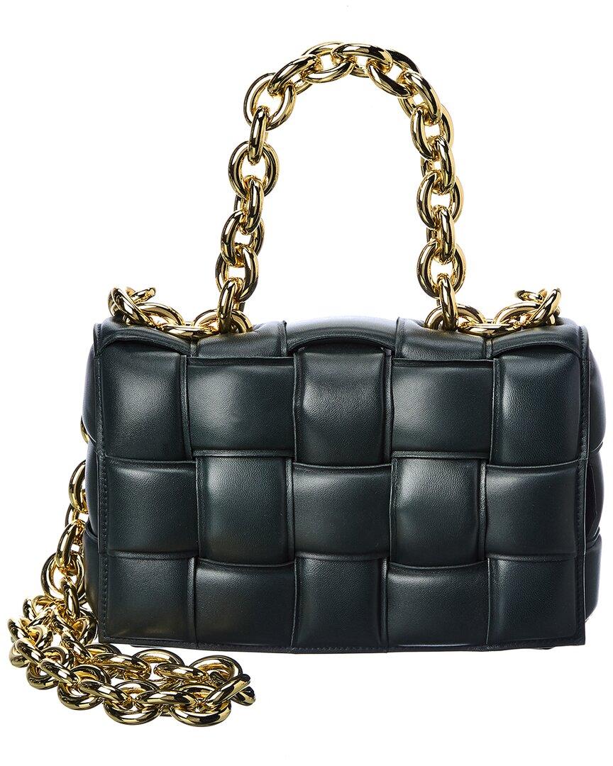 Bottega Veneta Intrecciato Crossbody Bag Gold-tone Black in Leather with  Gold-tone - US