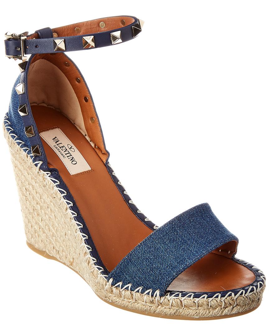 valentino denim wedges