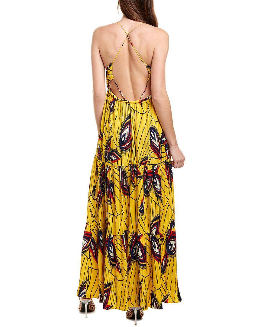 Ba&sh Synthetic Weave Maxi Dress in Yellow - Lyst