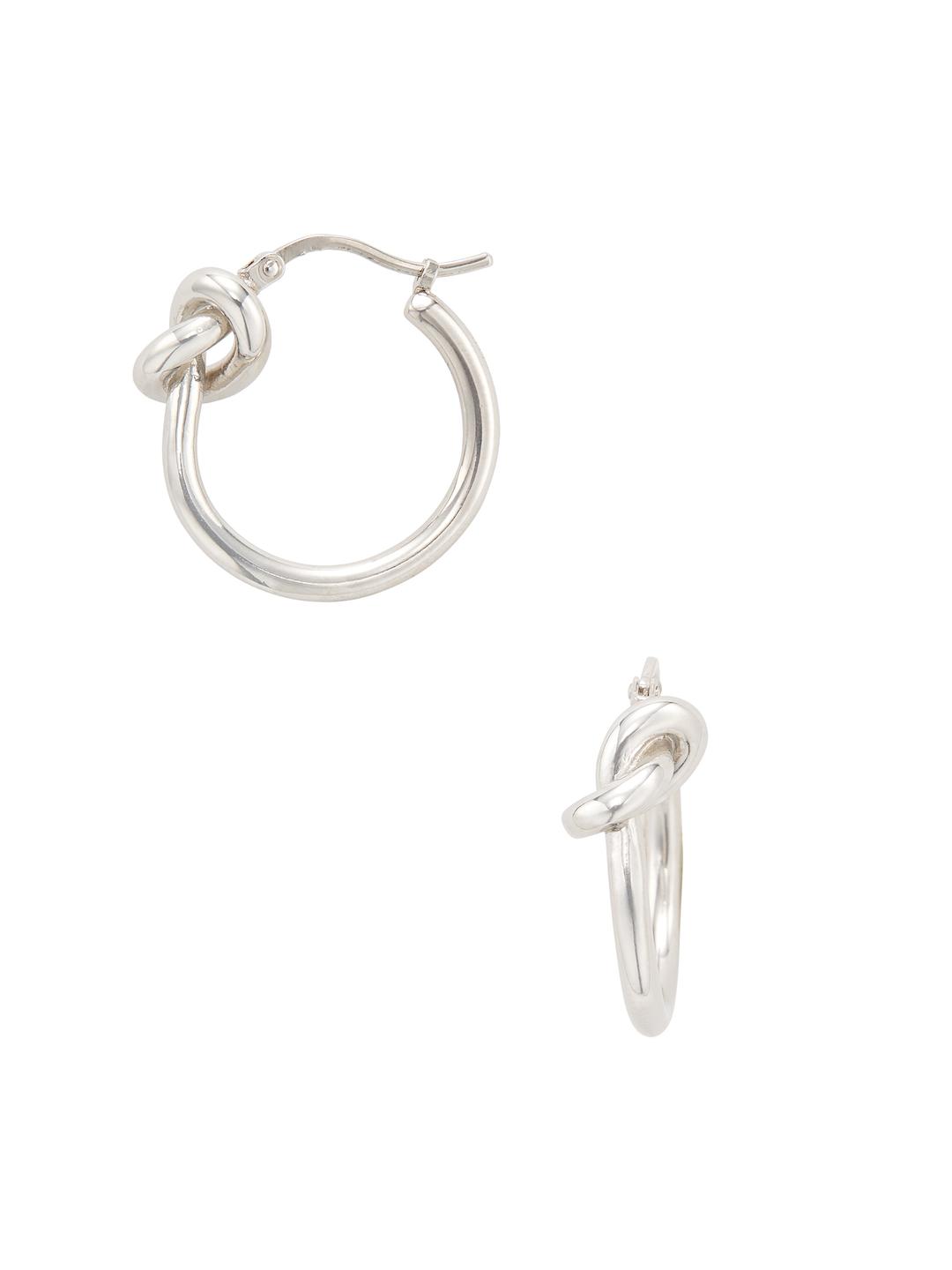Celine Knot Small Hoop Earrings in Metallic Lyst